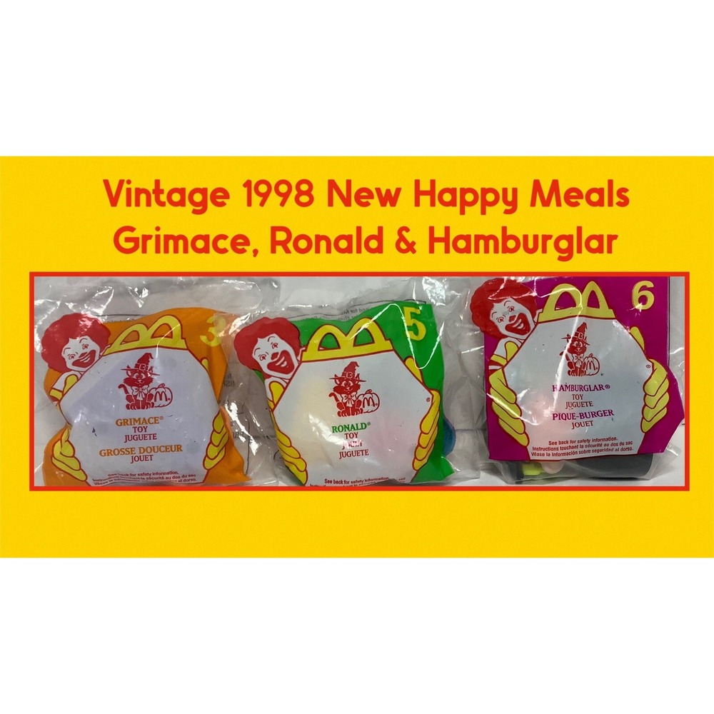 McDonalds Happy Meal Ronald-Grimace-Hamburglar‎ 1998 # 3  #4  #5